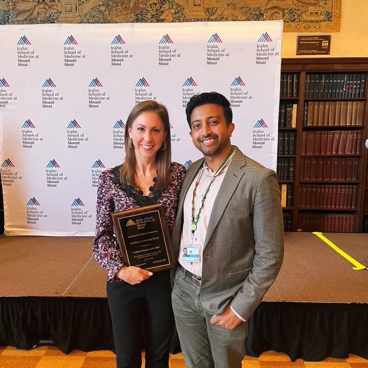 Dr. Lauren Hoogewerff receives Mount Sinai’s IME Excellence in Teaching Award